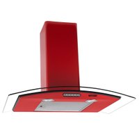 Coifa de Parede 75cm Vidro Curvo Slim Fogatti - 220V - Vermelho