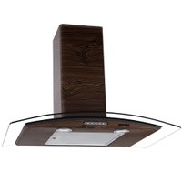 Coifa de Parede 75cm Vidro Curvo Slim Fogatti - 220V - Wood com Nogueira