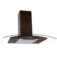 Coifa de Parede 90cm Vidro Curvo Slim Fogatti - 220V - Wood com Nogueira