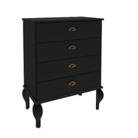 Cômoda Clássica com 4 Gavetas Movelbento - Preto