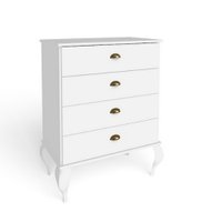 Cômoda Clássica com 4 Gavetas Movelbento - Branco