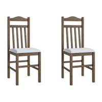 Conjunto 2 Cadeiras de Madeira 300 Móveis Canção - Ameixa Negra/ Branco