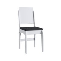 Conjunto 2 Cadeiras Elegantes Estofado Móveis Canção - Branco com Preto