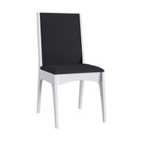 Conjunto de 2 Cadeiras Mdf Estofadas Móveis Canção - Branco com Preto