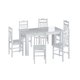 Conjunto Mesa de Jantar Fixa com 4 Cadeiras Assento Estofado Móveis Canção - Branco