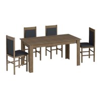 Conjunto Mesa Elástica 8 Cadeiras Com Estofado Móveis Canção - Ameixa Negra / Preto