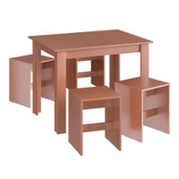 Conjunto Mesa Fixa 4 Banquetas Baixas Móveis Canção - Ceramic