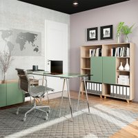 Conjunto Para Escritório 2 Estantes Aurora Be Mobiliário - Aveiro com Verde