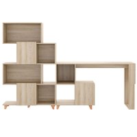 Conjunto Para Escritório Mesa Escrivaninha e Estante Aurora Be Mobiliário - Aveiro