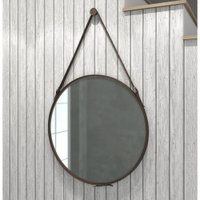 Espelho Redondo com Alça Movelbento - Rustico