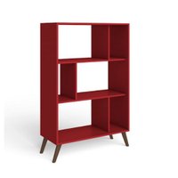Estante Baixa com 3 Nichos Movelbento - Vermelho