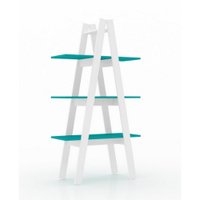 Estante Escada 3 Prateleiras Movelbento - Branco/Turquesa