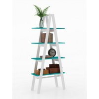 Estante Escada eleiras Movelbento - Branco/Turquesa