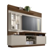 Estante Home Ripado para TV até 60 Polegadas Eldorado Linea Brasil - Off White com Nogueira