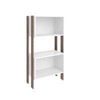 Estante para Livros com 2 Nichos Retrô Movelbento - Rústico / Branco