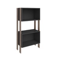 Estante para Livros com 2 Nichos Retrô Movelbento - Rústico / Preto