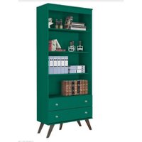 Estante Retrô com 2 Gavetas Movelbento - Turquesa