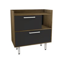 Gabinete para Banheiro 75cm Sem Cuba Estilare Móveis GAB1012 - Preto com Madeirado