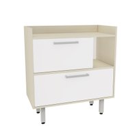 Gabinete para Banheiro 75cm Sem Cuba Estilare Móveis GAB1012 - Branco com Creme