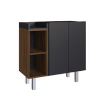 Gabinete para Banheiro 75cm Sem Cuba Estilare Móveis GAB1015 - Preto com Madeirado