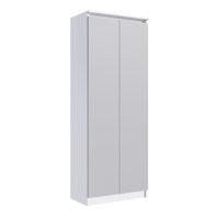 Armário Alto Linha Home Office 2 Portas Em Mdp 15mm M. Com - Branco com Cinza
