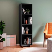 Armario Nomad para sala com 3 Prateleiras Appunto - Preto e Castanho