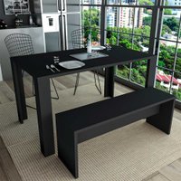 Banco Para Mesa De Jantar Liv em Mdp Appunto - Preto