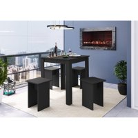 Conjunto Mesa e Banqueta Amalfi Art In Móveis - Preto