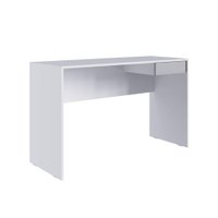 Escrivaninha Com Gaveta Linha Home Office Escritório M. Com - Branco com Cinza