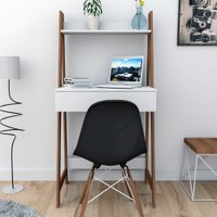 Escrivaninha Estante Urban com 1 Gaveta Appunto - Branco e Castanho