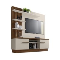 Estante Home Ripado para TV de até 55 Polegadas Itaipu Linea Brasil - Off White com Nogueira