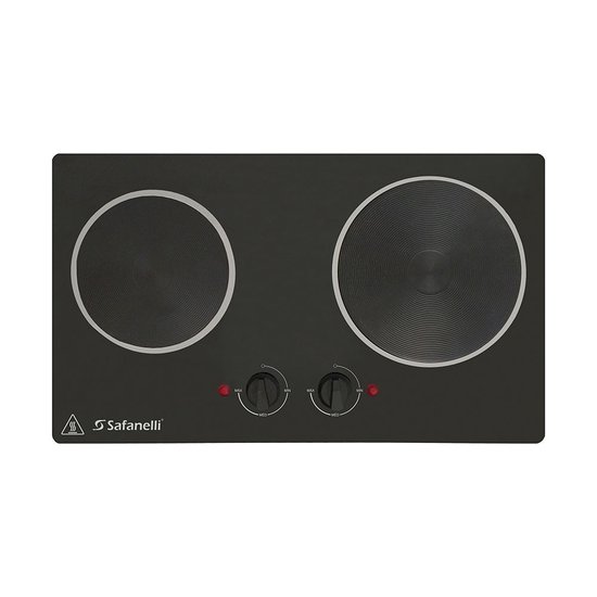 Fogão Elétrico Embutir Gourmet  2 Placas Safanelli Mesa Aço - Preto