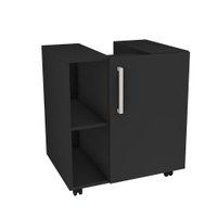 Gabinete para Banheiro Com Rodízios 60cm Estilare Móveis GAB1009 - Preto