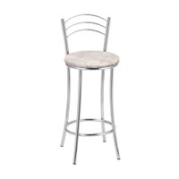 Kit 2 Banquetas Cromadas BC26B de Metal e Assento Espuma D15 Treparoni - Bege - bege