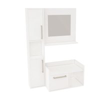 Kit Gabinete para Banheiro com Armário e sem Cuba Estilare Móveis CNJ1041 - Branco