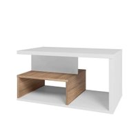 Mesa de Centro Linea com Nicho Appunto - Branco e Castanho
