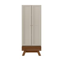 Multiuso 2 Portas e 1 Gaveta Retrô Bari Linea Brasil - Freijo com Off White
