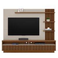 Painel para TV até 65 polegadas Ripado Araruna Linea Brasil - Freijo com Off White