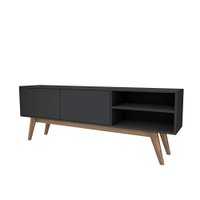 Rack para Sala de Estar 2 Portas Estilare Móveis 0100 - Preto