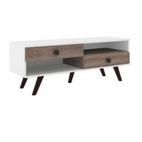 Rack Retrô Para Tv Até 42 Polegadas em MDP Movelbento - Branco/Rustico