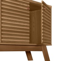 Rack Ripado Camboriú com Painel Tulum para TV 55 Polegadas Linea Brasil - Amendoa com Titanio