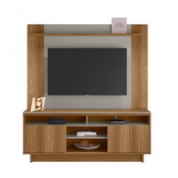 Rack Salinas com Painel Tulum para TV 55 Polegadas Linea Brasil - Amendoa com Titanio