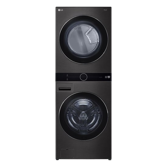 Lavadora de Roupas Lava e Seca Wash Tower LG 17KG Aço Escovado Preto 220V