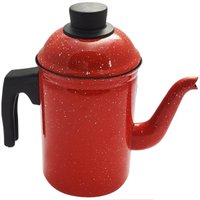 Bule De Café Chá Ágata Esmaltado Retro 1,5 Litros Vermelho 2026 - Vermelho