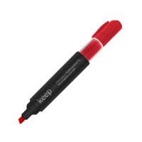 Pincel Marcador Permanente Recarregável Refil Vermelho - Caixa c/ 12un Keep - MR015