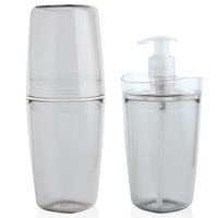 Conjunto Banheiro 2 Peças Saboneteira E Porta Escovas Pia Natural CBT805NT - Natural