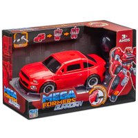 Carrinho Transformável Megaformers Guardian Corrida Vermelho com Ferramenta Multikids - BR1756
