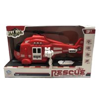 Play Machine Helicóptero de Bombeiro Com Luz e Som Vermelho Multikids - BR1782