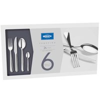 Faqueiro 24 Peças Jogo de Talheres Faca Garfo Colher Colherinha Aço Inox Brinox 6 Pessoas 5103102 - Inox