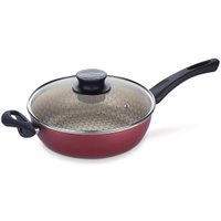 Frigideira Antiaderente Tramontina Paris 24cm Fritadeira Funda Com Tampa Vermelha 20510724 - Vermelho